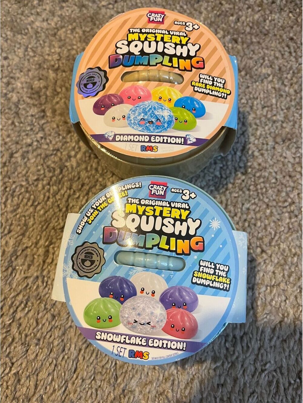 Authentic RMS Mystery Squishy Dumpling Bundle Diamond + Snowflake Editions